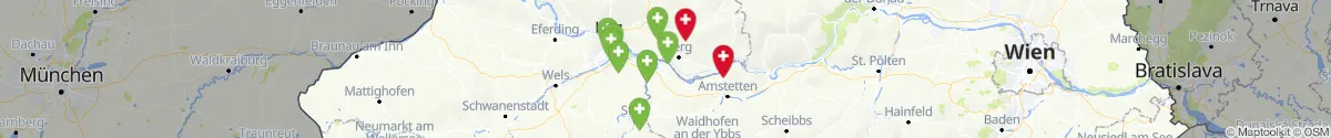 Kartenansicht für Apotheken-Notdienste in der Nähe von Sankt Georgen am Walde (Perg, Oberösterreich)